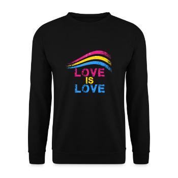 love is love ,owl,LGBT,rainbow, pansexual - Unisex Sweatshirt - black - Front - Alina (178cm) & Michal (187cm)