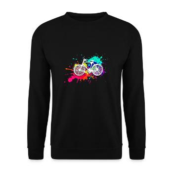 Bicycle,painting, illustration, watercolor,colorful - Unisex Sweatshirt - black - Front - Alina (178cm) & Michal (187cm)