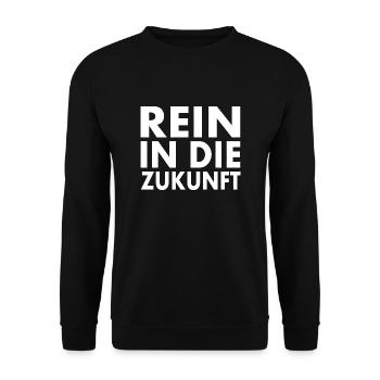 Rein in die zukunft - Unisex Pullover - Schwarz - Vorne - Alina (178cm) & Michal (187cm)