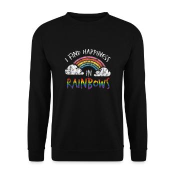 LGBT Gay Pride Lesbienne Je trouve Happines dans - Sweat-shirt Unisexe - noir - Devant - Alina (178cm) & Michal (187cm)