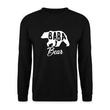 Baba Bear Vatertag Geschenkidee - Unisex Pullover - Schwarz - Vorne - Alina (178cm) & Michal (187cm)