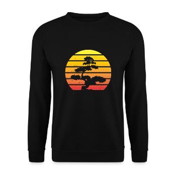 Bonsaï rétro vintage japonais arbre jardinier cadeau - Sweat-shirt Unisexe - noir - Devant - Alina (178cm) & Michal (187cm)