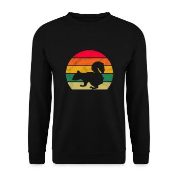 Forest Dweller Forest Animal Rodent Retro Squirrel - Unisex Sweatshirt - black - Front - Alina (178cm) & Michal (187cm)