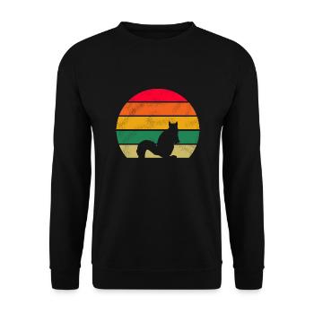Forest Animal Lovers Gift Retro Squirrel - Unisex Sweatshirt - black - Front - Alina (178cm) & Michal (187cm)