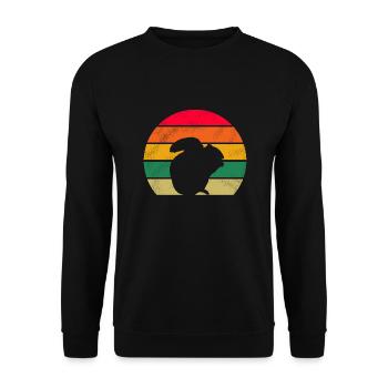Forest Dweller Gift Forest Animal Retro Squirrel - Unisex Sweatshirt - black - Front - Alina (178cm) & Michal (187cm)