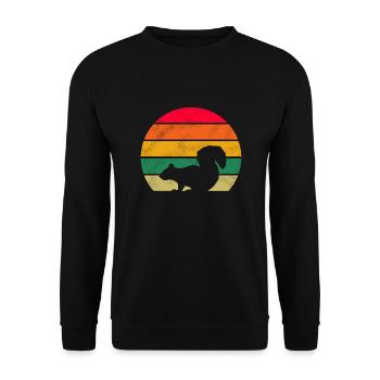 Forest Dweller Nature Animal Retro Squirrel - Unisex Sweatshirt - black - Front - Alina (178cm) & Michal (187cm)
