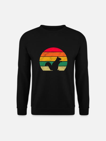 Waldbewohner Wald Tier Retro Eichhörnchen - Unisex Pullover - Schwarz