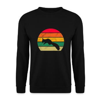Nature Animal Lovers Forest Animal Retro Squirrel - Unisex Sweatshirt - black - Front - Alina (178cm) & Michal (187cm)