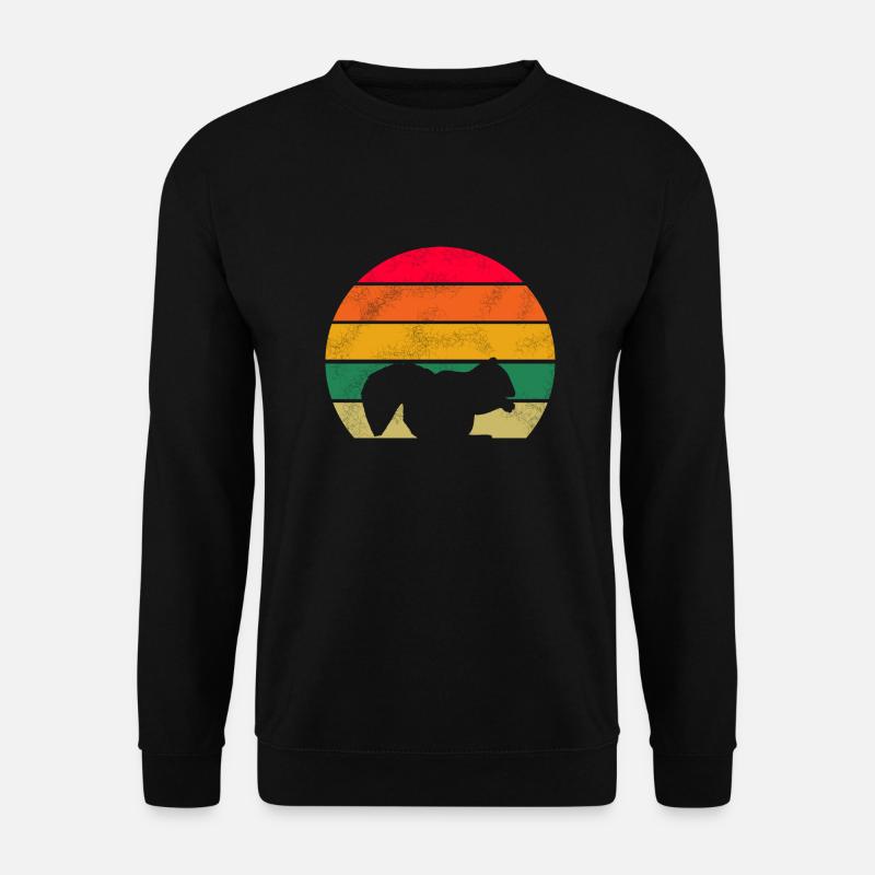 Wald Tier Waldbewohner Retro Eichhörnchen - Unisex Pullover - Schwarz