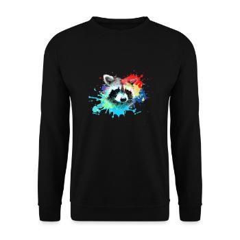 Raccoon,Bear,Graffiti,Painting,Colorful - Unisex Sweatshirt - black - Front - Alina (178cm) & Michal (187cm)