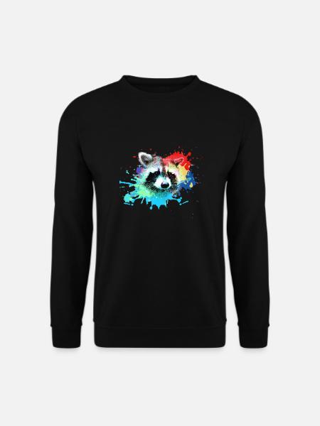 waschbär,bär,graffiti,malerei,bunt - Unisex Pullover - Schwarz