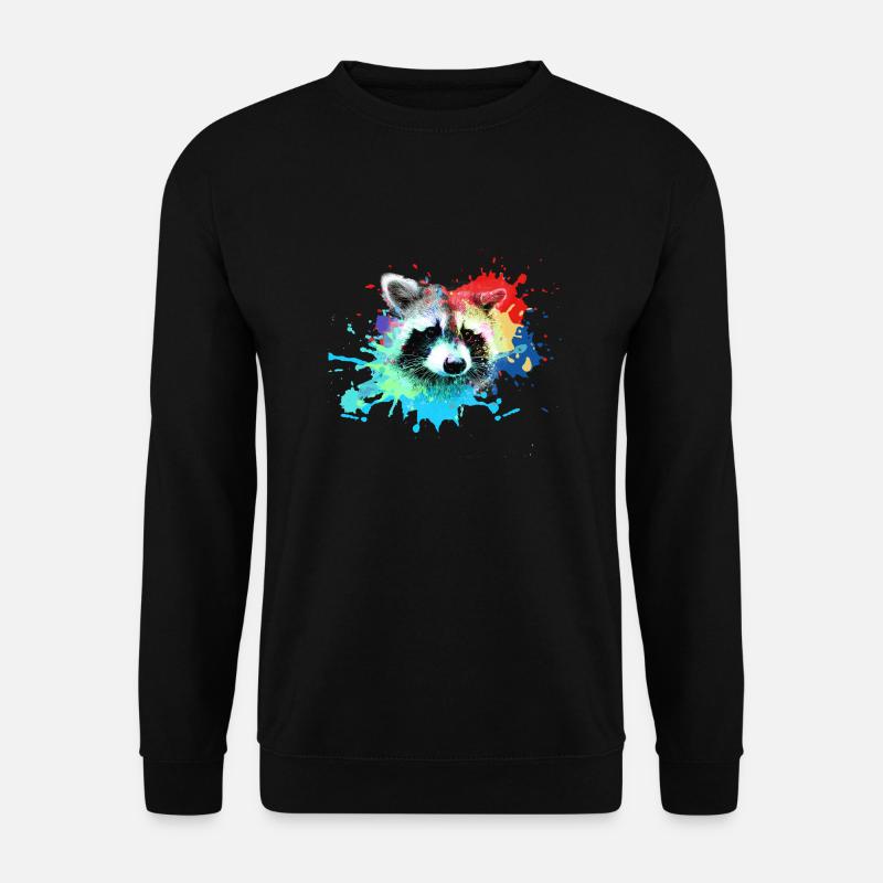 waschbär,bär,graffiti,malerei,bunt - Unisex Pullover - Schwarz