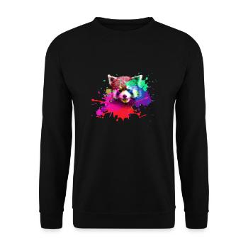 Panda rouge, graffiti, peinture, ours panda, ours, coloré - Sweat-shirt Unisexe - noir - Devant - Alina (178cm) & Michal (187cm)