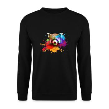 Panda rouge, graffiti, peinture, ours panda, ours, coloré - Sweat-shirt Unisexe - noir - Devant - Alina (178cm) & Michal (187cm)
