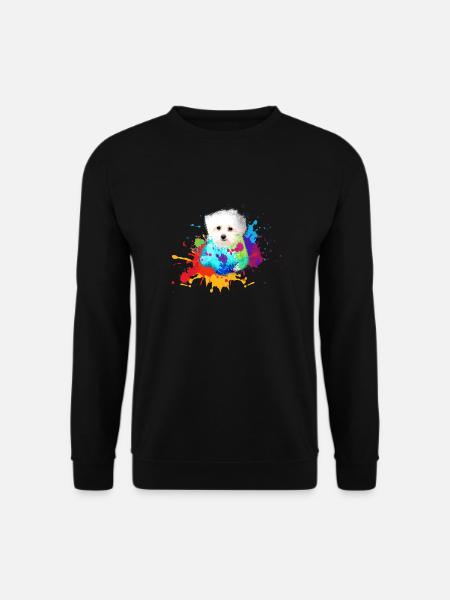 malteser ,dog ,colorful ,dog, painting,graffiti, - Unisex Sweatshirt - black