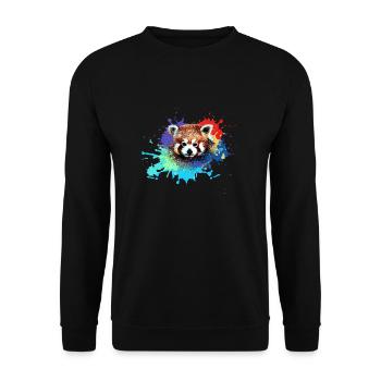 Panda rouge, graffiti, peinture, ours panda, ours, coloré - Sweat-shirt Unisexe - noir - Devant - Alina (178cm) & Michal (187cm)