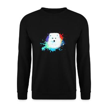 Samoyed, dog ,graffiti,painting wolf,pastel,colorful - Unisex Sweatshirt - black - Front - Alina (178cm) & Michal (187cm)
