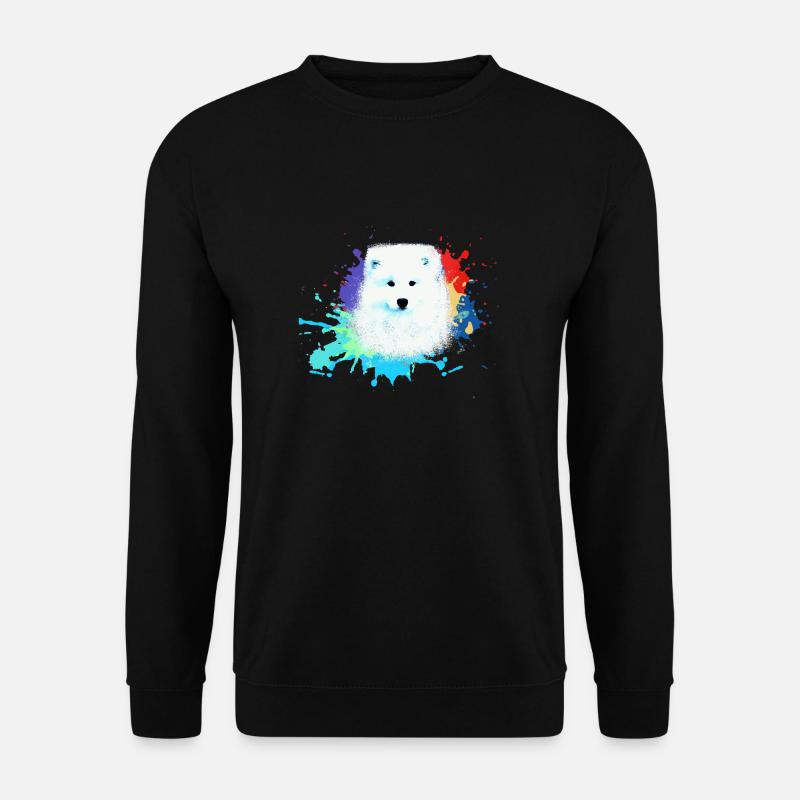 samojede, hund ,graffiti,malerei wolf,pastell,bunt - Unisex Pullover - Schwarz