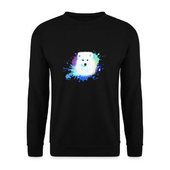 Samoyed, dog ,graffiti,painting wolf,pastel,colorful - Unisex Sweatshirt - black - Front - Alina (178cm) & Michal (187cm)
