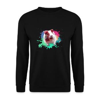 Cochons d’Inde, graffiti, peinture, coloré - Sweat-shirt Unisexe - noir - Devant - Alina (178cm) & Michal (187cm)
