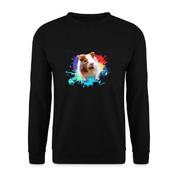 Cochons d’Inde, graffiti, peinture, coloré - Sweat-shirt Unisexe - noir - Devant - Alina (178cm) & Michal (187cm)