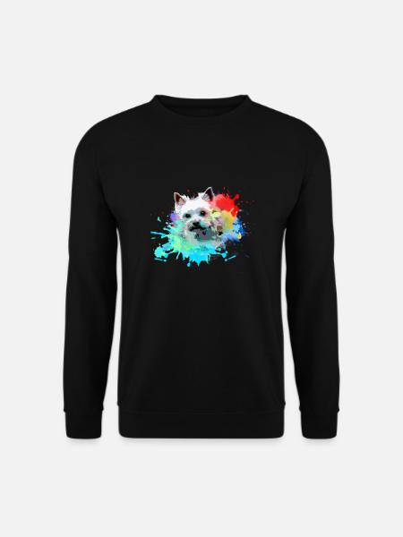 terrier ,yorshire,hund,graffiti,malerei, pinscher, - Unisex Pullover - Schwarz
