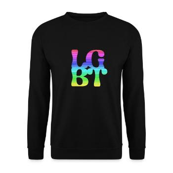 lgbt,typo,pride,regenbogen - Unisex Pullover - Schwarz - Vorne - Alina (178cm) & Michal (187cm)