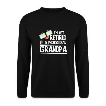 Retired Professional Grandpa Retirement Gift - Unisex Sweatshirt - black - Front - Alina (178cm) & Michal (187cm)