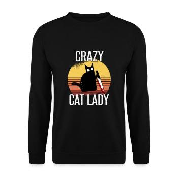 Crazy Cat Lady - Unisex Sweatshirt - black - Front - Alina (178cm) & Michal (187cm)