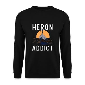 Heron Addict - Unisex Pullover - Schwarz - Vorne - Alina (178cm) & Michal (187cm)