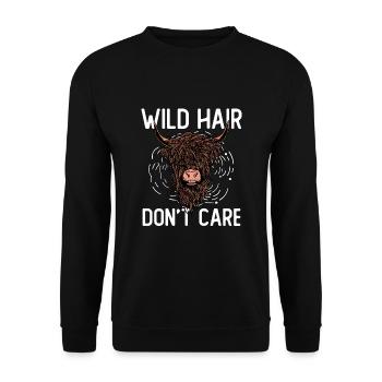 Les cheveux sauvages ne s’en soucient pas - Sweat-shirt Unisexe - noir - Devant - Alina (178cm) & Michal (187cm)