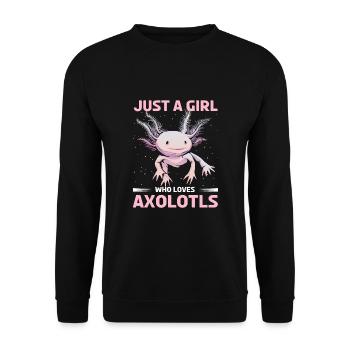 Just A Girl Who Loves Axolotls - Unisex Sweatshirt - black - Front - Alina (178cm) & Michal (187cm)