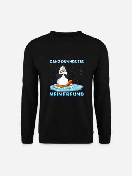 Ganz dünnes Eis mein Freund - Unisex Pullover - Schwarz