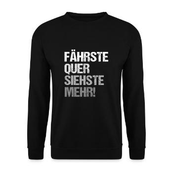 Fährste Quer Siehste Mehr - Unisex Pullover - Schwarz - Vorne - Alina (178cm) & Michal (187cm)