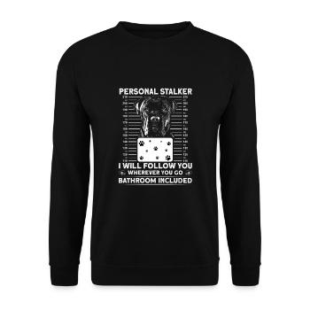 Personal Stalker Dog Cane Corso I Will Follow You - Unisex Pullover - Schwarz - Vorne - Alina (178cm) & Michal (187cm)
