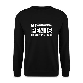 Mon stylo est plus grand que le vôtre - Sweat-shirt Unisexe - noir - Devant - Alina (178cm) & Michal (187cm)