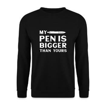 Mon stylo est plus grand que le vôtre - Sweat-shirt Unisexe - noir - Devant - Alina (178cm) & Michal (187cm)