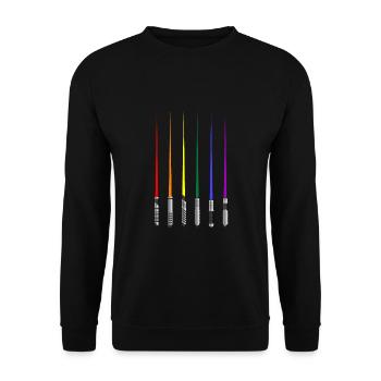 Rainbow Lightsabers Gay Pride Month LGBTQ - Unisex Sweatshirt - black - Front - Alina (178cm) & Michal (187cm)