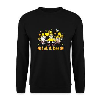 Let It Bee Bee - Unisex Pullover - Schwarz - Vorne - Alina (178cm) & Michal (187cm)