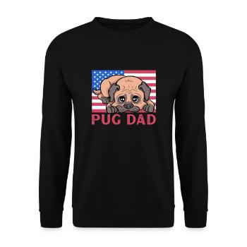 Pug Dad - Unisex Sweatshirt - black - Front - Alina (178cm) & Michal (187cm)