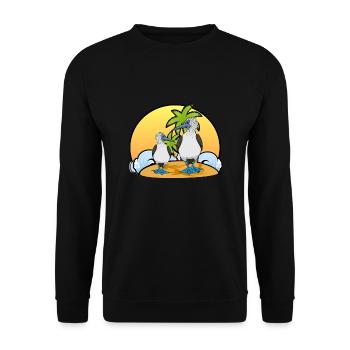 Seevögel Boobies - Unisex Pullover - Schwarz - Vorne - Alina (178cm) & Michal (187cm)
