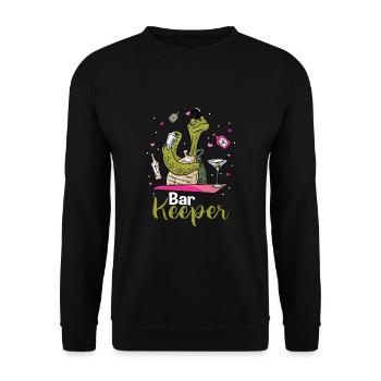 Tortue barman - Sweat-shirt Unisexe - noir - Devant - Alina (178cm) & Michal (187cm)