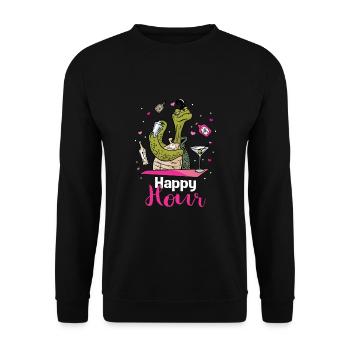 Bartender Turtle Happy Hour Party Holiday - Unisex Sweatshirt - black - Front - Alina (178cm) & Michal (187cm)