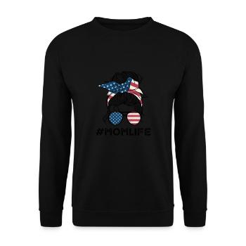 Frauen Merica Momlife - Unisex Pullover - Schwarz - Vorne - Alina (178cm) & Michal (187cm)
