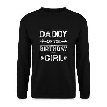 Daddy Of The Birthday Girl - Unisex Pullover - Schwarz - Vorne - Alina (178cm) & Michal (187cm)