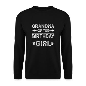 Grand-mère de la fille d’anniversaire - Sweat-shirt Unisexe - noir - Devant - Alina (178cm) & Michal (187cm)