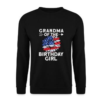 Grand-mère de la fille d’anniversaire - Sweat-shirt Unisexe - noir - Devant - Alina (178cm) & Michal (187cm)