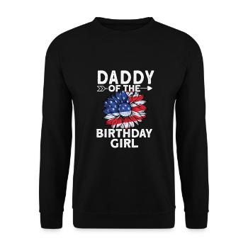 Daddy Of The Birthday Girl - Unisex Pullover - Schwarz - Vorne - Alina (178cm) & Michal (187cm)