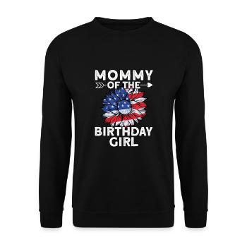 Mommy Of The Birthday Girl - Unisex Pullover - Schwarz - Vorne - Alina (178cm) & Michal (187cm)