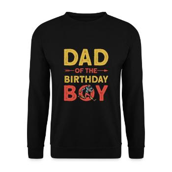 Papa du garçon d’anniversaire - Sweat-shirt Unisexe - noir - Devant - Alina (178cm) & Michal (187cm)